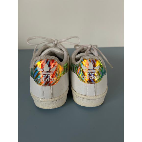Adidas womens sneaker size 7 Superstar iridescent stripes - Picture 7 of 8